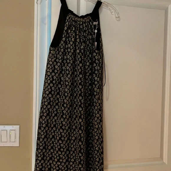 NWT. Trina Turk black and gold dress.